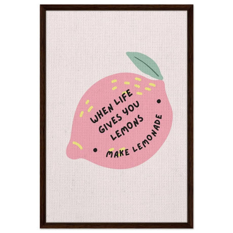 Turn Challenges into Strength: When Life Gives You Lemons | Wall art print - 60x90 cm / 24x36″ - Framed Canvas - Dark wood frame