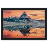 Twilight Serenity | Lanterns of Reflection | Photography and Natural Beauty Art Print - 30x45 cm / 12x18″ - Framed Canvas - Black frame
