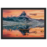 Twilight Serenity | Lanterns of Reflection | Photography and Natural Beauty Art Print - 40x60 cm / 16x24″ - Framed Canvas - Black frame