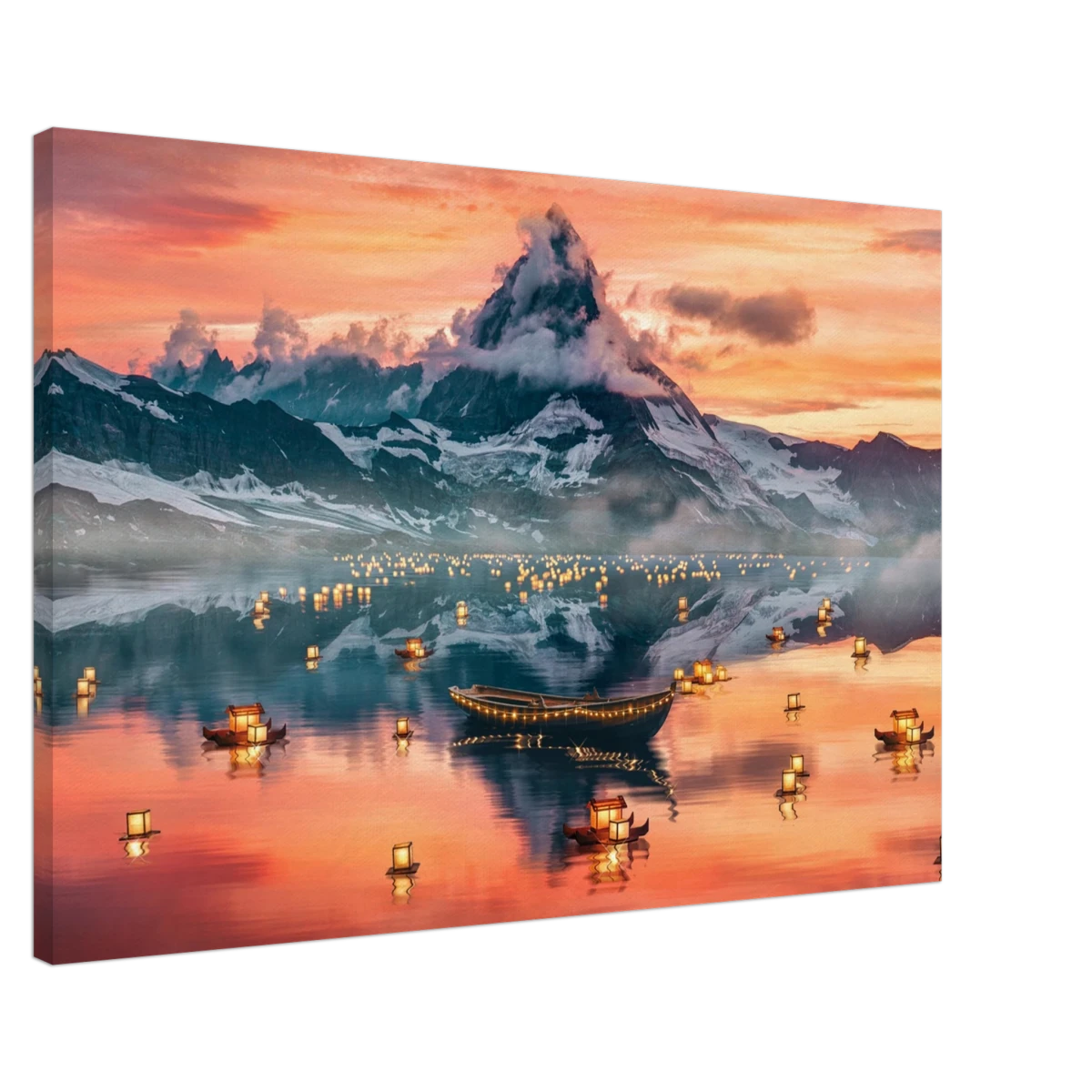 Twilight Serenity | Lanterns of Reflection | Photography and Natural Beauty Art Print - 60x90 cm / 24x36″ - Canvas - 