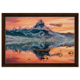 Twilight Serenity | Lanterns of Reflection | Photography and Natural Beauty Art Print - 30x45 cm / 12x18″ - Framed Canvas - Dark wood frame