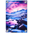 Twilight Serenity – Snowy Mountain Lake at Sunset | Wall Art Print - Acrylic Print - 20x30 cm / 8x12″ - 