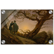Two Men Contemplating the Moon by Caspar David Friedrich | Romantic Landscape Wall Art Print - Acrylic Print - 20x30 cm / 8x12″ - 