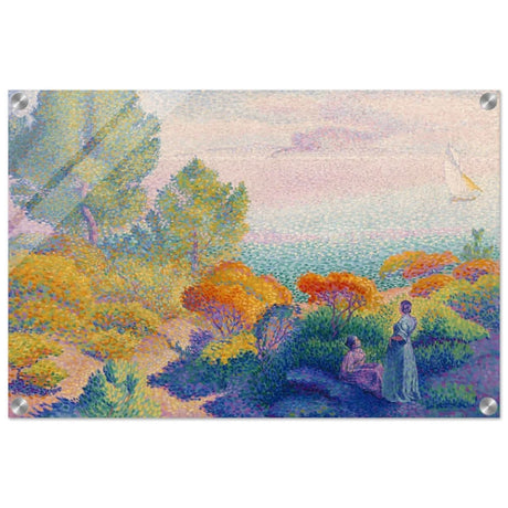 Two Women by the Shore, Mediterranean (1896) by Henri - Edmond Cross | Vintage Nature wall art print - Acrylic Print - 40x60 cm / 16x24″ - 