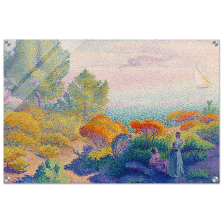 Two Women by the Shore, Mediterranean (1896) by Henri - Edmond Cross | Vintage Nature wall art print - Acrylic Print - 50x75 cm / 20x30″ - 