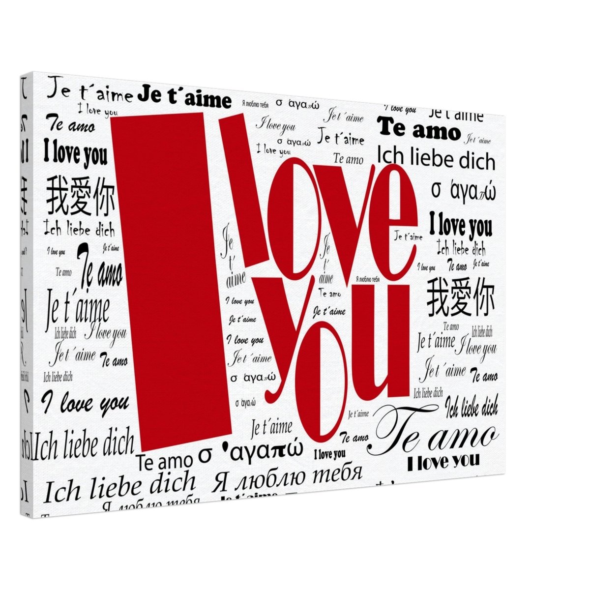 Universal Affection - I Love You in Every Language | Digital Pop Art - Canvas - 50x75 cm / 20x30″ - 