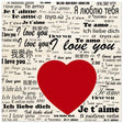 Universal Affection - I Love You in Every Language V02 | Digital Pop Art | Square - Wood Prints - 30x30 cm / 12x12″ - 