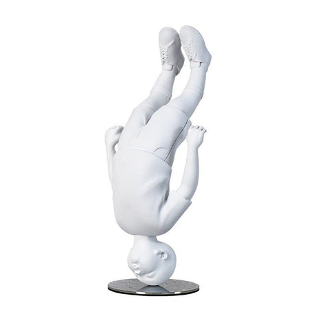 Upside Down Boy Sculpture – Modern Abstract White Resin Figurine for Creative Home & Contemporary Art Décor - Upside Down Boy Ornament - 