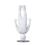 Upside Down Boy Sculpture – Modern Abstract White Resin Figurine for Creative Home & Contemporary Art Décor - Upside Down Boy Ornament - 