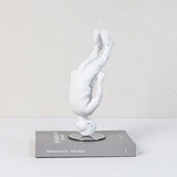 Upside Down Boy Sculpture – Modern Abstract White Resin Figurine for Creative Home & Contemporary Art Décor - Upside Down Boy Ornament - 