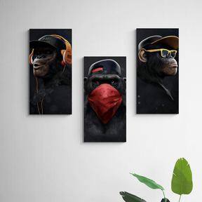 Urban Jungle Trio: Gorilla Vibes Canvas Bundle 50 x 100 CM - 