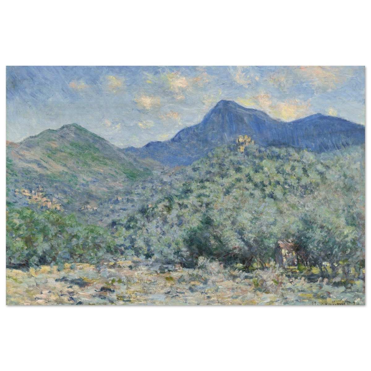 Valle Buona, Near Bordighera (1884) by Claude Monet | wall art print - 60x90 cm / 24x36″ - Wood Prints - 