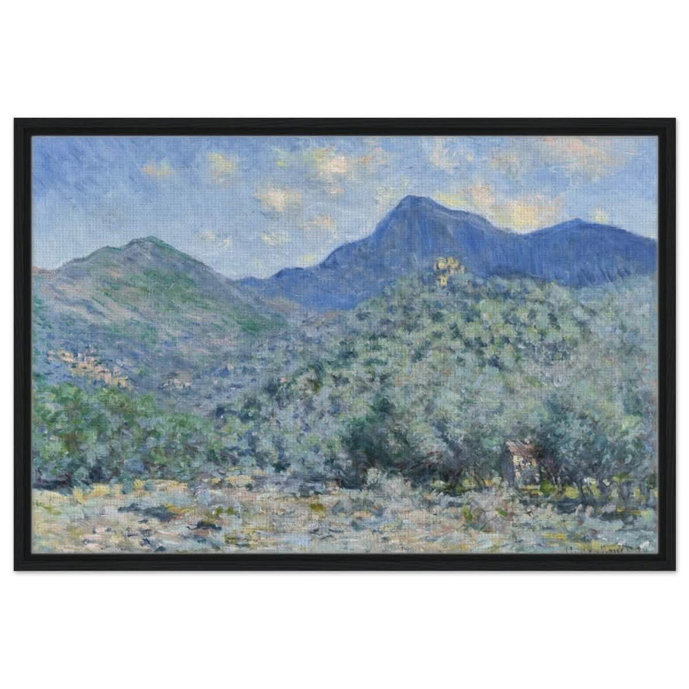 Valle Buona, Near Bordighera (1884) by Claude Monet | wall art print - 60x90 cm / 24x36″ - Framed Canvas - Black frame