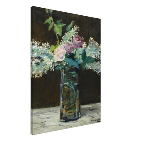 Vase of White Lilacs and Roses (1883) by Edouard Manet | wall art print - 60x80 cm / 24x32″ - Canvas - 
