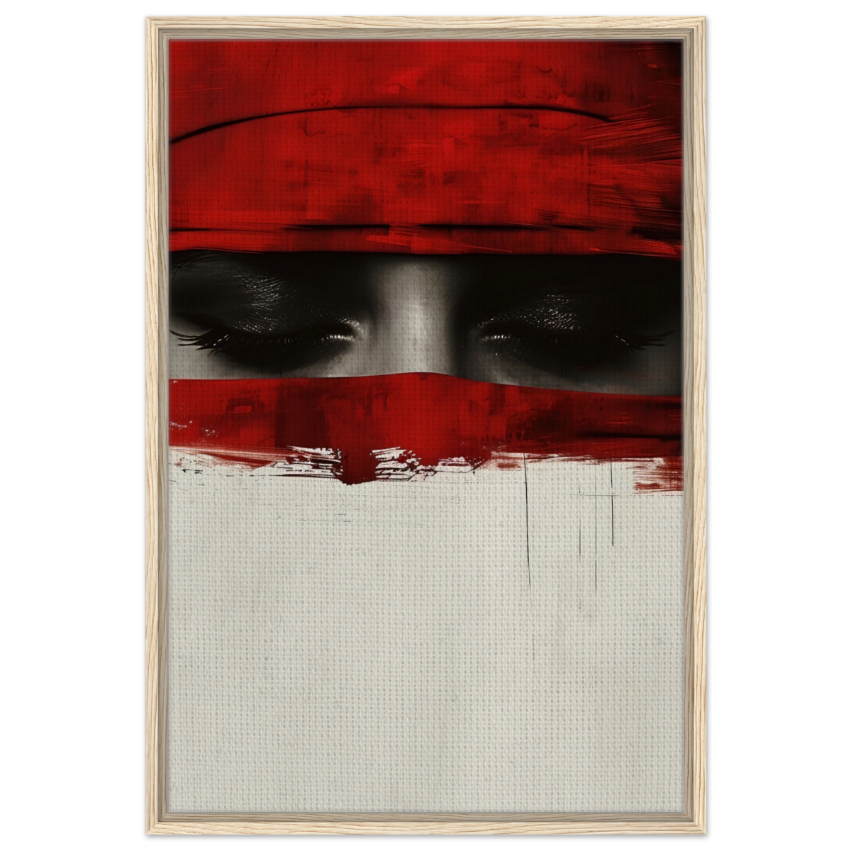 Veil of Secrets | Abstract Expressionism Wall art print - 60x90 cm / 24x36″ - Framed Canvas - Wood frame