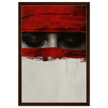 Veil of Secrets | Abstract Expressionism Wall art print - 50x75 cm / 20x30″ - Framed Canvas - Dark wood frame