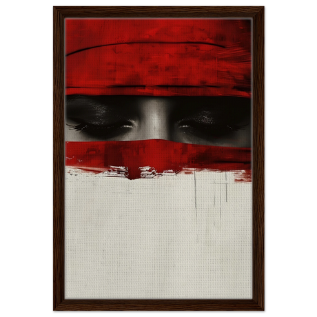 Veil of Secrets | Abstract Expressionism Wall art print - 40x60 cm / 16x24″ - Framed Canvas - Dark wood frame