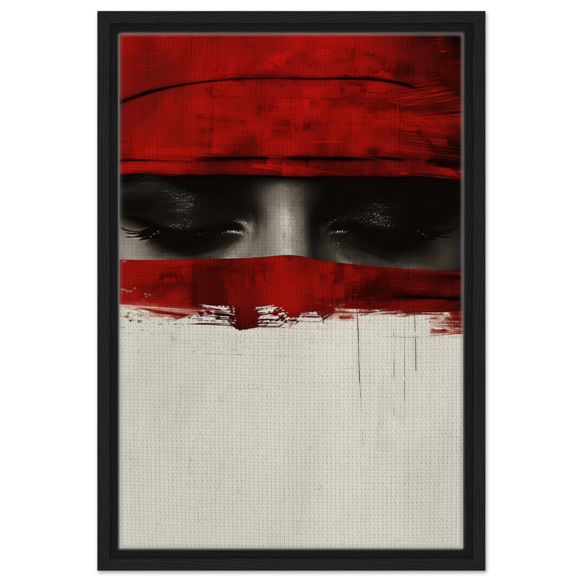 Veil of Secrets | Abstract Expressionism Wall art print - 40x60 cm / 16x24″ - Framed Canvas - Black frame