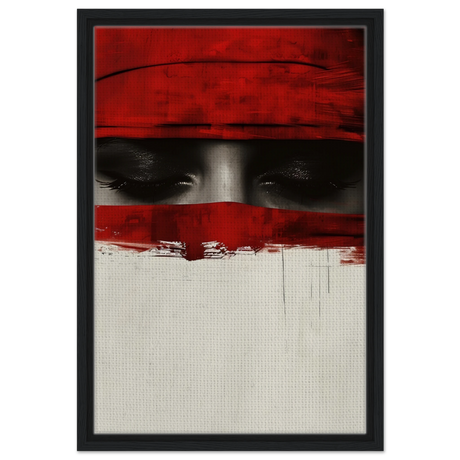 Veil of Secrets | Abstract Expressionism Wall art print - 40x60 cm / 16x24″ - Framed Canvas - Black frame