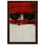 Veil of Secrets | Abstract Expressionism Wall art print - 30x45 cm / 12x18″ - Framed Canvas - Dark wood frame