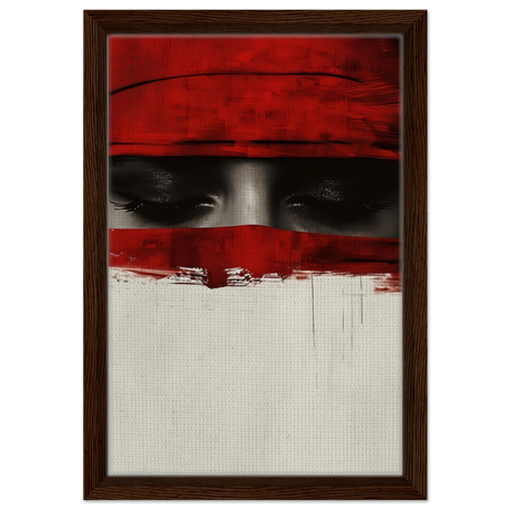 Veil of Secrets | Abstract Expressionism Wall art print - 30x45 cm / 12x18″ - Framed Canvas - Dark wood frame