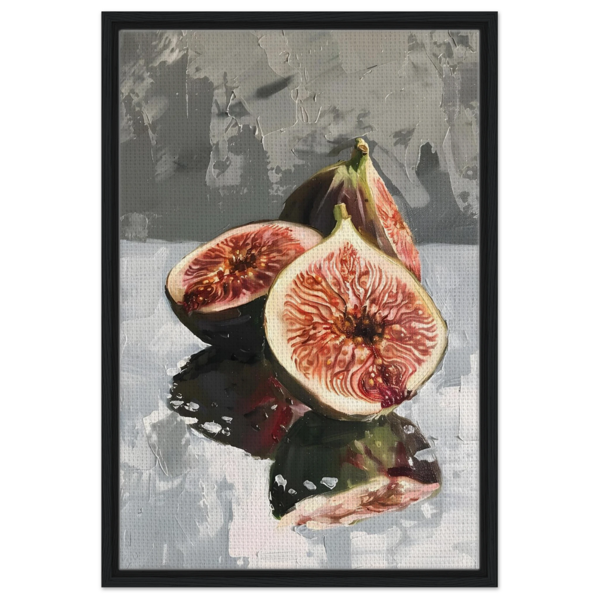 “Velvet Figs” | Wall Art Print - Framed Canvas - 50x75 cm / 20x30″ - Black frame