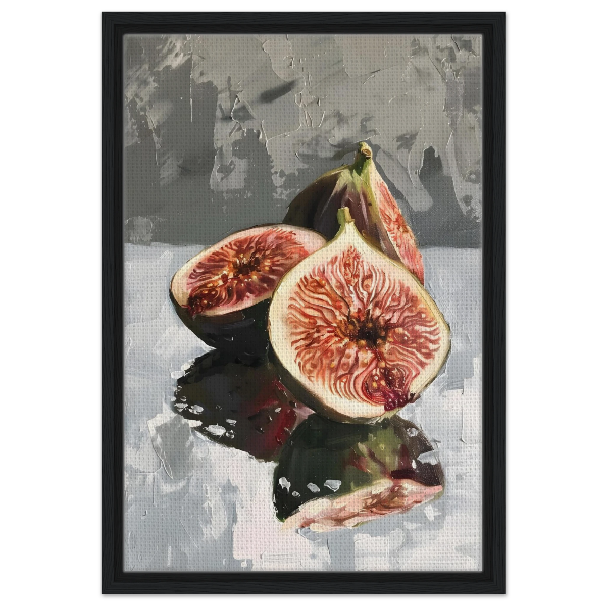 “Velvet Figs” | Wall Art Print - Framed Canvas - 40x60 cm / 16x24″ - Black frame