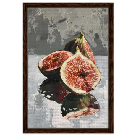 “Velvet Figs” | Wall Art Print - Framed Canvas - 40x60 cm / 16x24″ - Dark wood frame