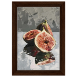 “Velvet Figs” | Wall Art Print - Framed Canvas - 20x30 cm / 8x12″ - Dark wood frame