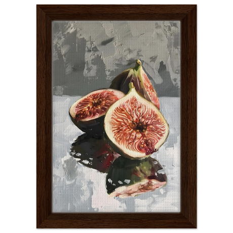 “Velvet Figs” | Wall Art Print - Framed Canvas - 20x30 cm / 8x12″ - Dark wood frame