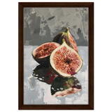 “Velvet Figs” | Wall Art Print - Framed Canvas - 30x45 cm / 12x18″ - Dark wood frame