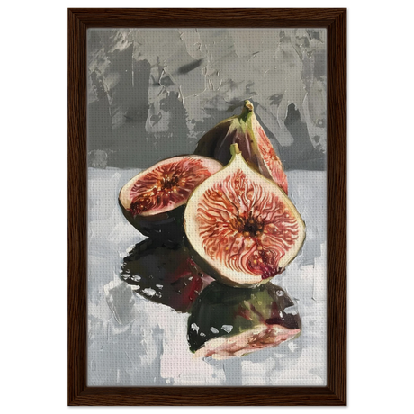 “Velvet Figs” | Wall Art Print - Framed Canvas - 30x45 cm / 12x18″ - Dark wood frame