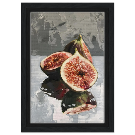 “Velvet Figs” | Wall Art Print - Framed Canvas - 20x30 cm / 8x12″ - Black frame