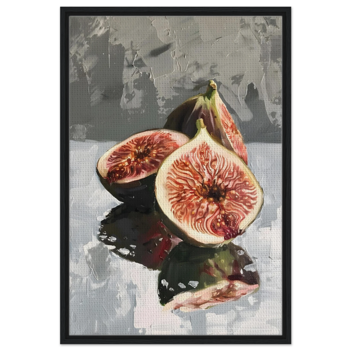 “Velvet Figs” | Wall Art Print - Framed Canvas - 60x90 cm / 24x36″ - Black frame