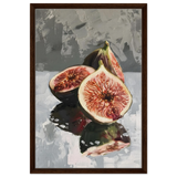 “Velvet Figs” | Wall Art Print - Framed Canvas - 50x75 cm / 20x30″ - Dark wood frame