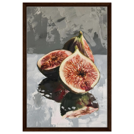 “Velvet Figs” | Wall Art Print - Framed Canvas - 50x75 cm / 20x30″ - Dark wood frame