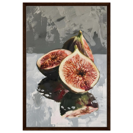 “Velvet Figs” | Wall Art Print - Framed Canvas - 60x90 cm / 24x36″ - Dark wood frame