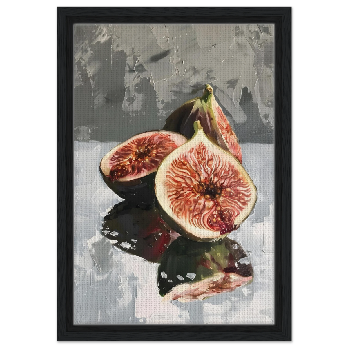 “Velvet Figs” | Wall Art Print - Framed Canvas - 30x45 cm / 12x18″ - Black frame
