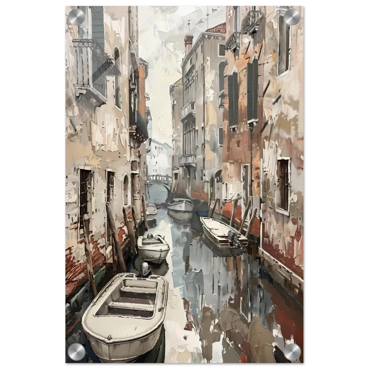 Venetian Canal Serenity – Gondola Boats Wall Art Print - Acrylic Print - 30x45 cm / 12x18″ - 