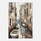 Venetian Canal Serenity – Gondola Boats Wall Art Print - Aluminum Print - 40x60 cm / 16x24″ - 