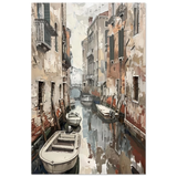 Venetian Canal Serenity – Gondola Boats Wall Art Print - Fine Art Poster - 40x60 cm / 16x24″ - 