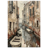 Venetian Canal Serenity – Gondola Boats Wall Art Print - Wood Prints - 70x100 cm / 28x40″ - 