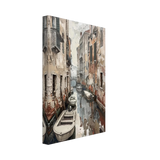 Venetian Canal Serenity – Gondola Boats Wall Art Print - Canvas - 20x30 cm / 8x12″ - 
