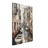 Venetian Canal Serenity – Gondola Boats Wall Art Print - Canvas - 40x60 cm / 16x24″ - 