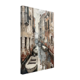 Venetian Canal Serenity – Gondola Boats Wall Art Print - Canvas - 30x45 cm / 12x18″ - 