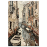 Venetian Canal Serenity – Gondola Boats Wall Art Print - Wood Prints - 50x75 cm / 20x30″ - 