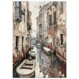 Venetian Canal Serenity – Gondola Boats Wall Art Print - Fine Art Poster - 70x100 cm / 28x40″ - 