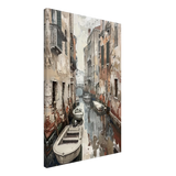 Venetian Canal Serenity – Gondola Boats Wall Art Print - Canvas - 50x75 cm / 20x30″ - 