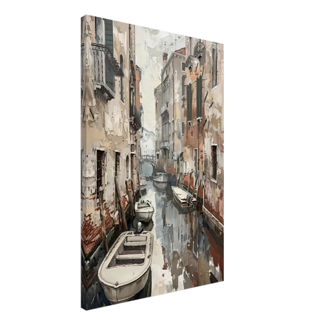 Venetian Canal Serenity – Gondola Boats Wall Art Print - Canvas - 50x75 cm / 20x30″ - 