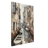 Venetian Canal Serenity – Gondola Boats Wall Art Print - Canvas - 70x100 cm / 28x40″ - 